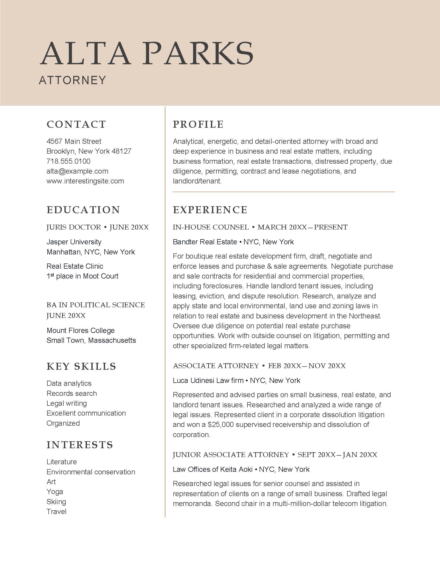 Attorney Resume Template